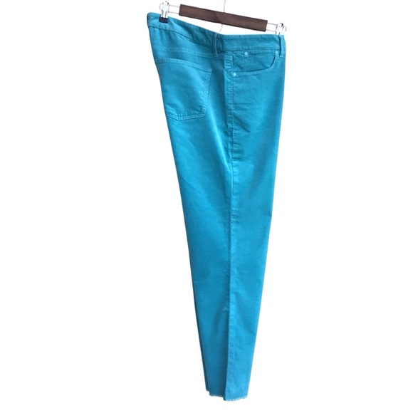 Talbots Flawless Five Pocket Seaglass Blue Slim Ankle Frayed Hem Size 12… NEW - Picture 3 of 6